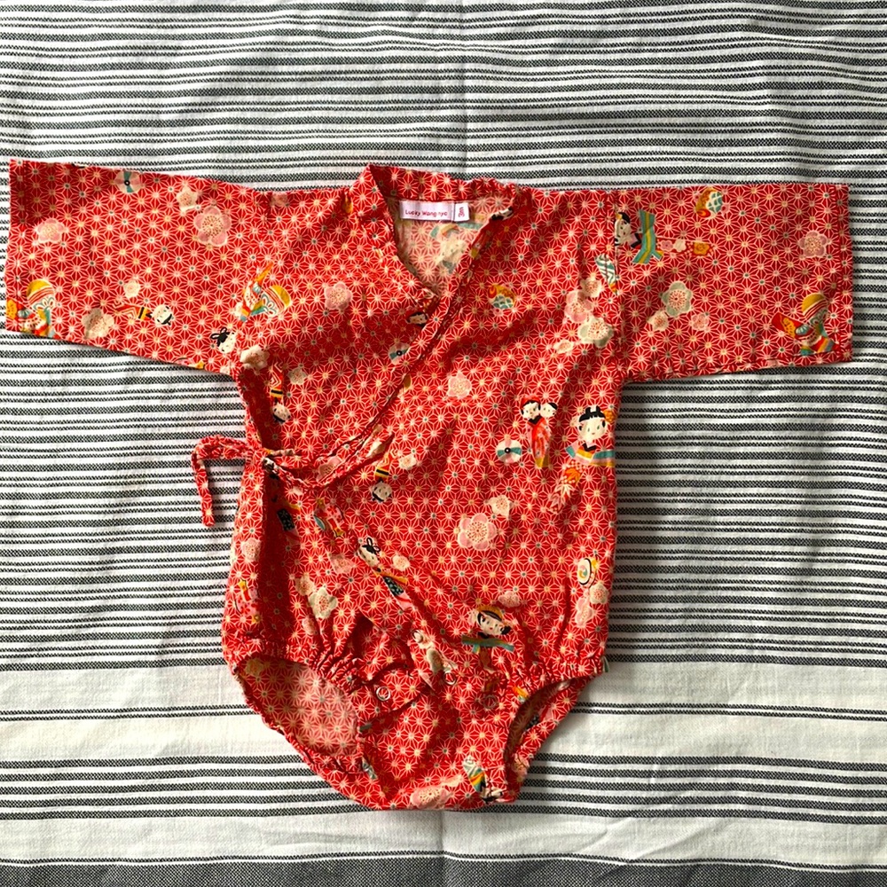 Lucky Wang NYC kimono onesie 3month